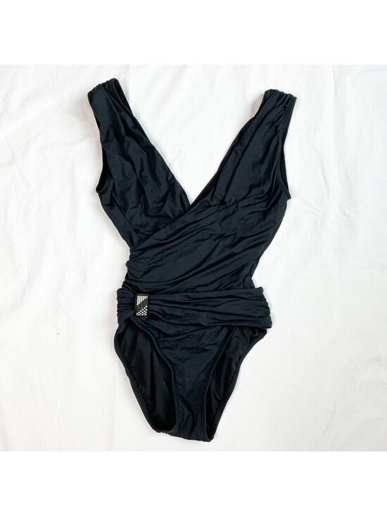 Vince Camuto Other - Vince Camuto Womens Black One-Piece Swimsuit With Ruched Front Size 6